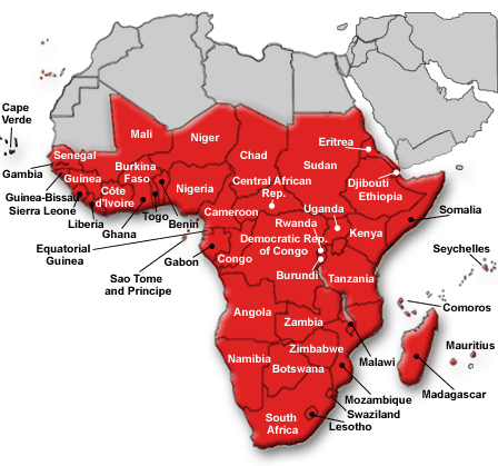 Maps of Africa and information on African countries, capitals 