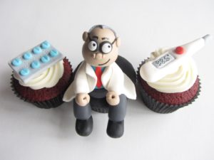 physician-themed cupcakes
