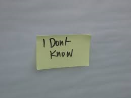 "I don't know" post-it note